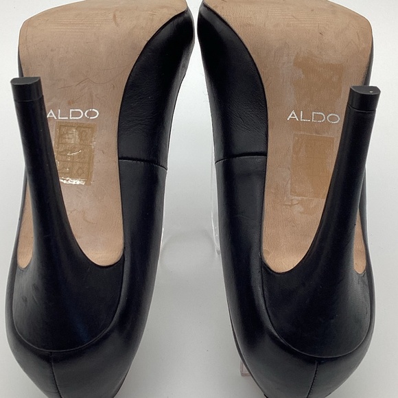 1728. ALDO Black Leather Pumps NWOT Size 9 - Picture 5 of 11